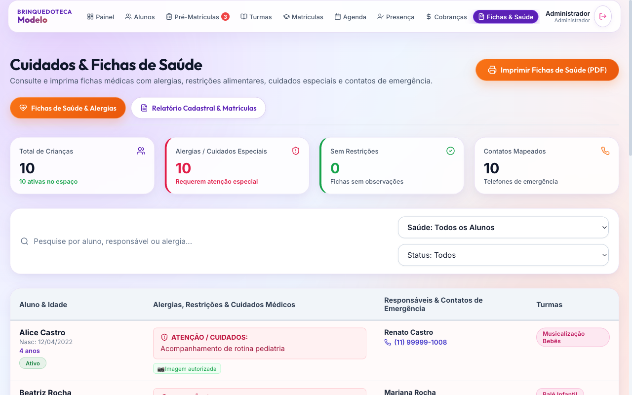 9. Fichas Médicas & Relatórios de Saúde