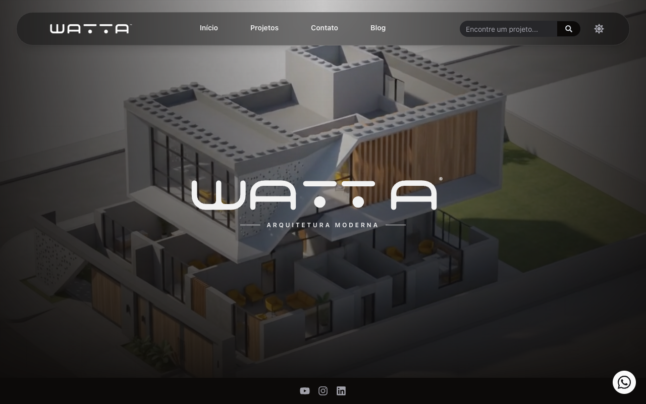 Interface do site Watta Arquitetura
